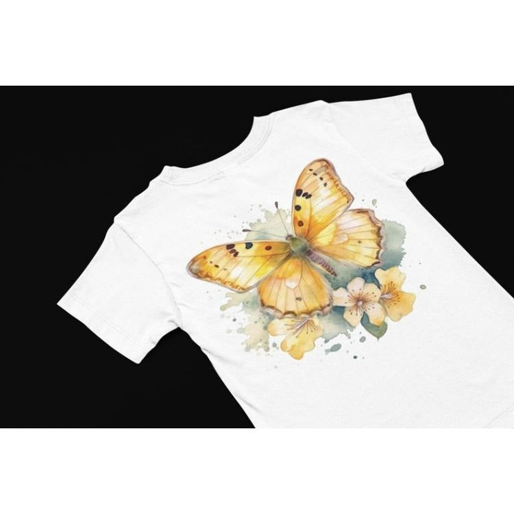Butterfly T-Shirt, Floral T shirt, Butterfly and flower t shirt, Cute women's summer t shirt, Flower tee, insect...