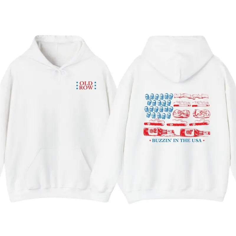 Buzzin' In The USA Hoodie,Old Row US Flag Hoodie For Men, For Women, Gift For Men T-Shirts, Sweatshirt | WearSparks.com