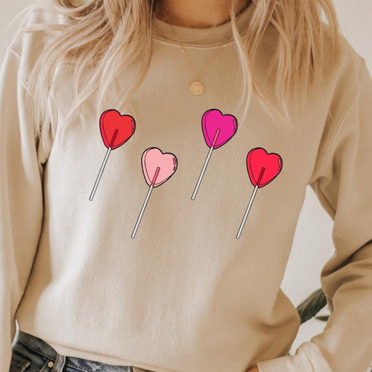 CANDY SUCKER CREWNECK (Crewneck Sweatshirt, Unisex Fit, Casual Sweatshirt for Valentines, Holiday Sweatshirt) Cotton...