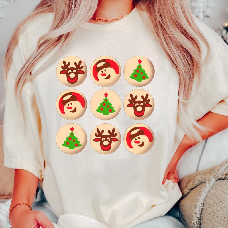 CHRISTMAS SUGAR COOKIE T-SHIRT (COMFORT COLORS T-SHIRT, CASUAL SHIRT UNISEX, CHRISTMAS CLOTHING, GRAPHIC APPAREL, HOLIDAY...