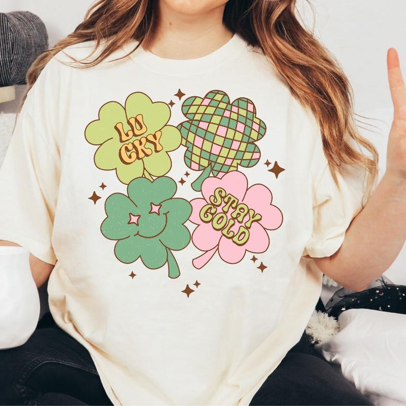 CLOVER PATTERN  ST. PATRICKS SHIRT (COMFORT COLORS T-SHIRT, CASUAL SHIRT UNISEX, HOLIDAY SHIRT, ST. PATTYS DAY)...