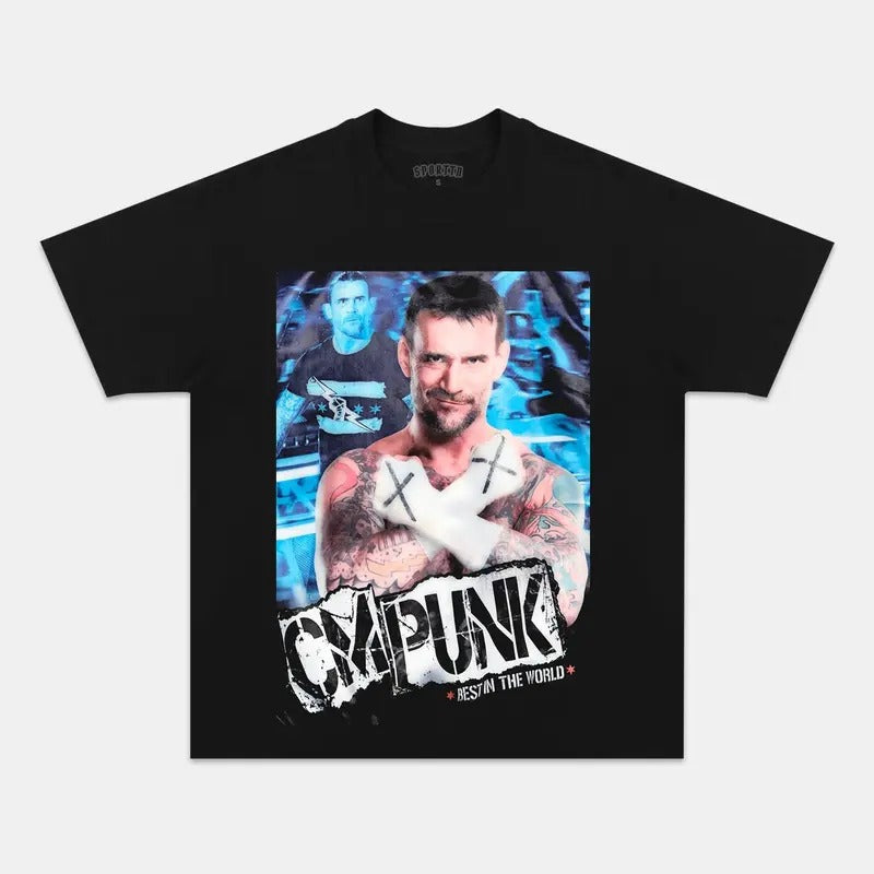 CM PUNK TEE 3 Boxing T-shirt, Boxer Tee, Sports Shirt, Athletic Tee, Fitness Gift, Workout T-shirt Crewneck Clothing...