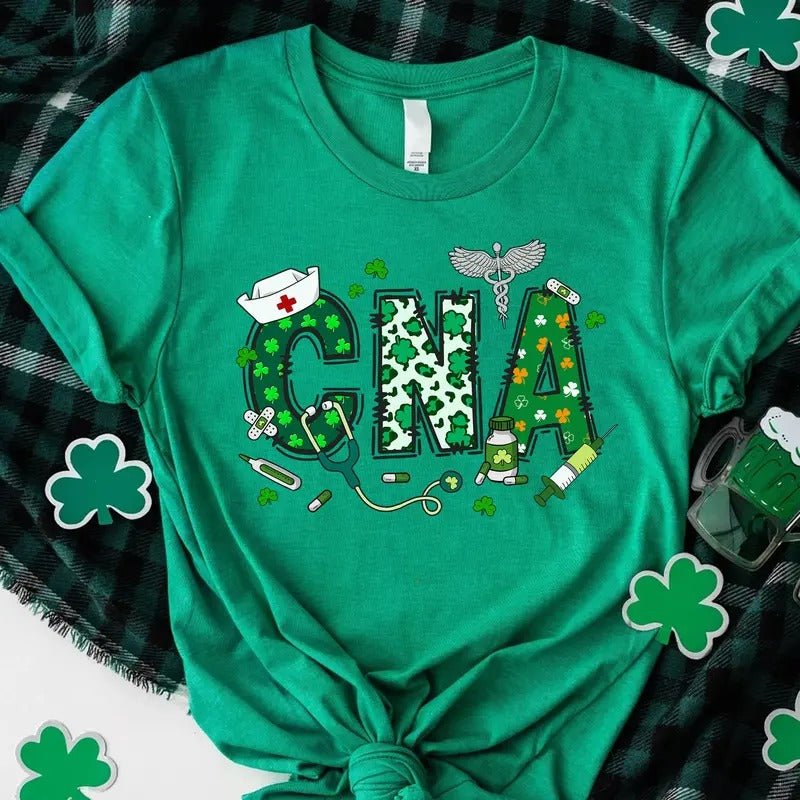 CNA St. Patrick's Day Shirt - Lucky Nurse Tee - Shamrock Medical T-Shirt for Certified Nursing Assistants Hoodie, Sweatshirt