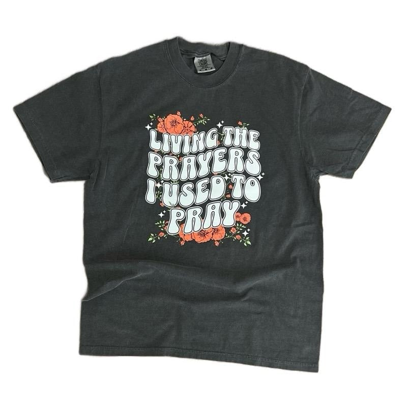 COMFORT COLORS -Living The Prayers I Used to Pray- Christian TShirt Hoodie, Sweatshirt | WearSparks.com