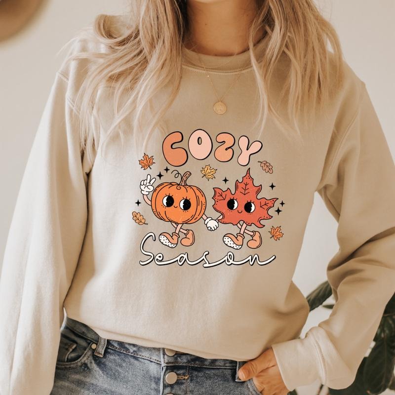 COZY SEASON Crewneck Sweatshirt Crewneck Sweatshirt Unisex Fit Causal Sweatshirt for Halloween Womenswear Hoodie T-Shirts
