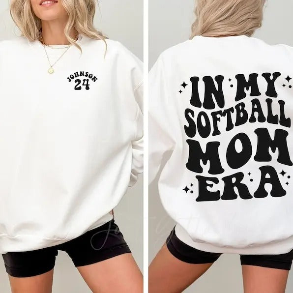 CUSTOM In My Softball Mom Era Sweatshirt, Softball Mom Shirt, Retro Game Day Shirt, Team Mom Gift, In My Era Shirt,...