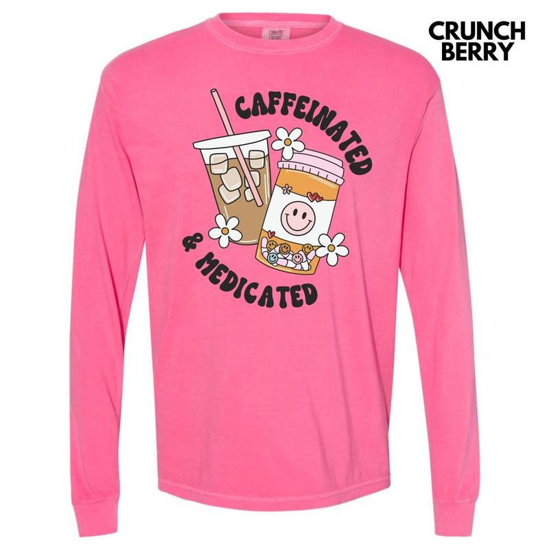 Caffeinated & Medicated Long Sleeve Comfort Colors T-Shirt 'NLB' Hoodie, Sweatshirt | WearSparks.com