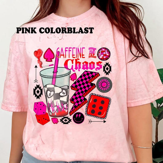Caffeine And Chaos Shirt ~ Unisex Apparel Relaxed Fit Printed In The USA Clothing Womenswear Casual Comfort Cotton Top...