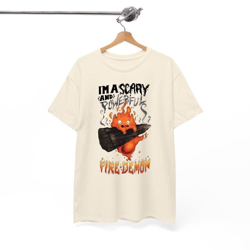 Calcifer Scary & Powerful Fire Demon Howls Moving Castle T-Shirt Sweatshirt Hoodie, Studio Ghibli Shirt Anime Fan Apparel...