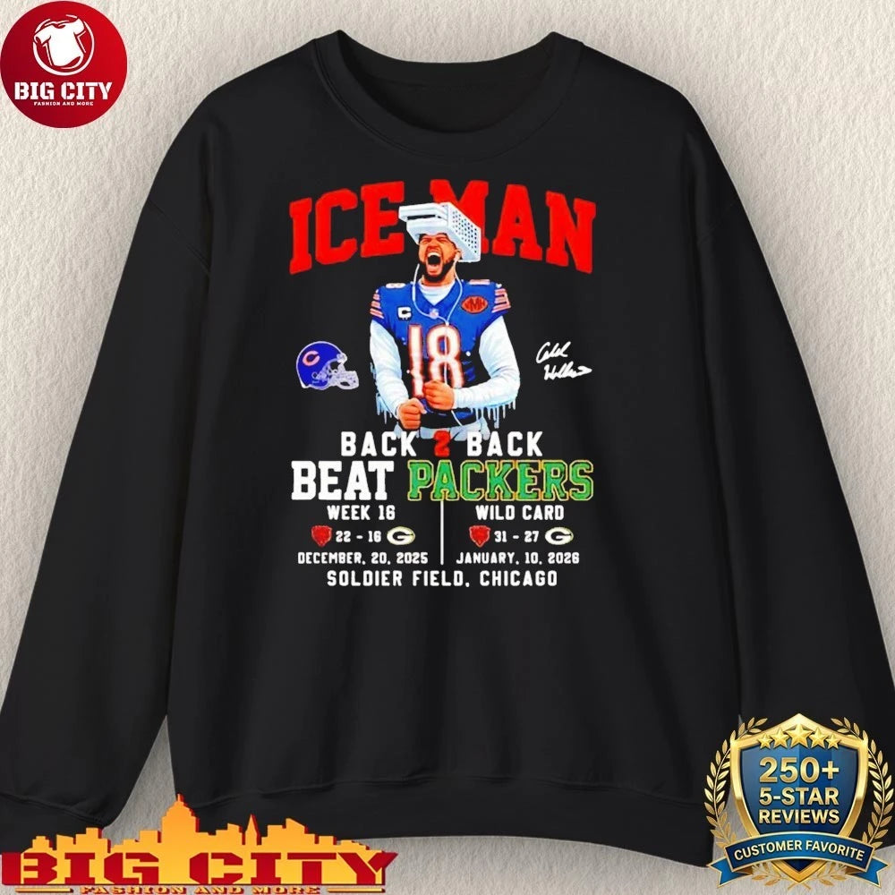 Caleb Williams Iceman Back 2 Back Beat Packers Soldier Field Chicago Shirt