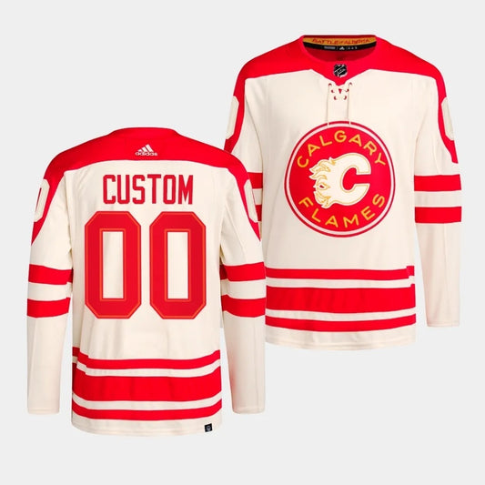 Calgary Flames Custom 2023 NHL Heritage Classic Cream Authentic Jersey