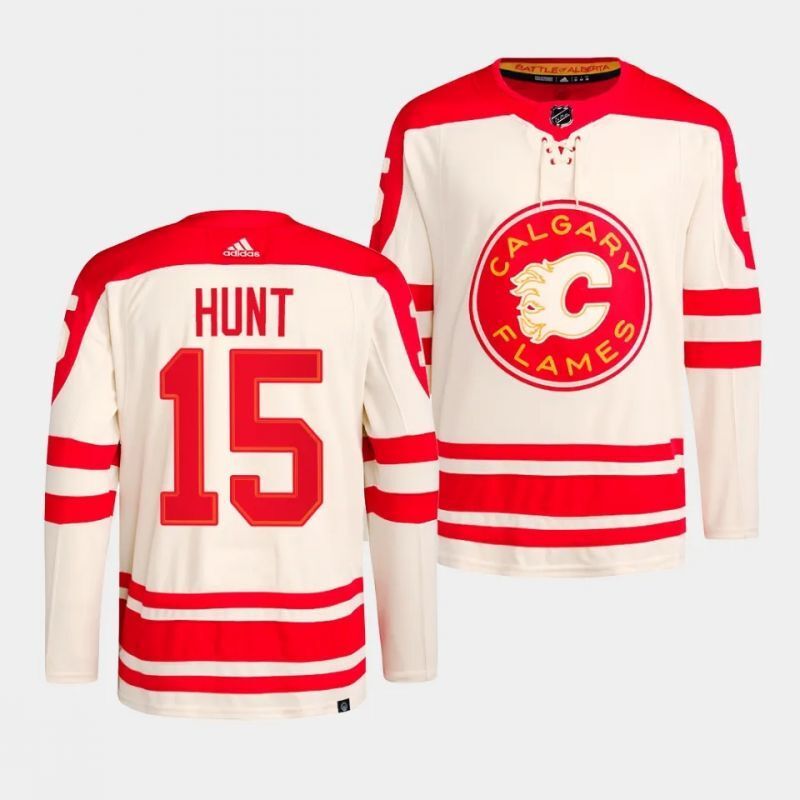 Calgary Flames #15 dryden hunt 2023 nhl heritage classic cream jersey