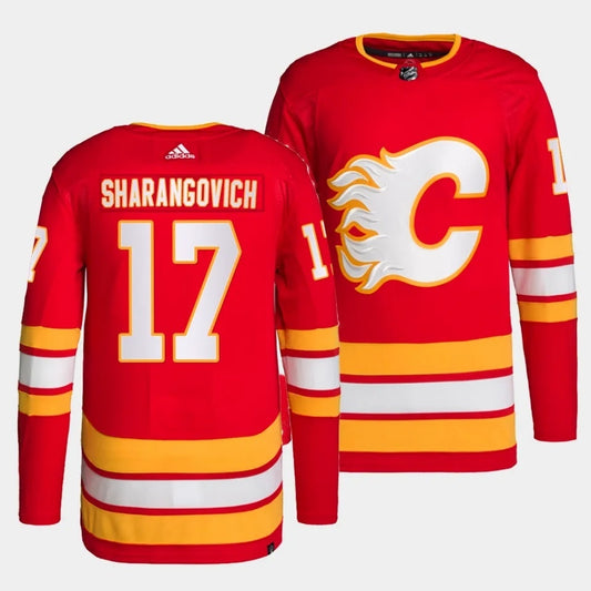 Calgary Flames #17 Yegor Sharangovich Home Red Authentic Pro Jersey