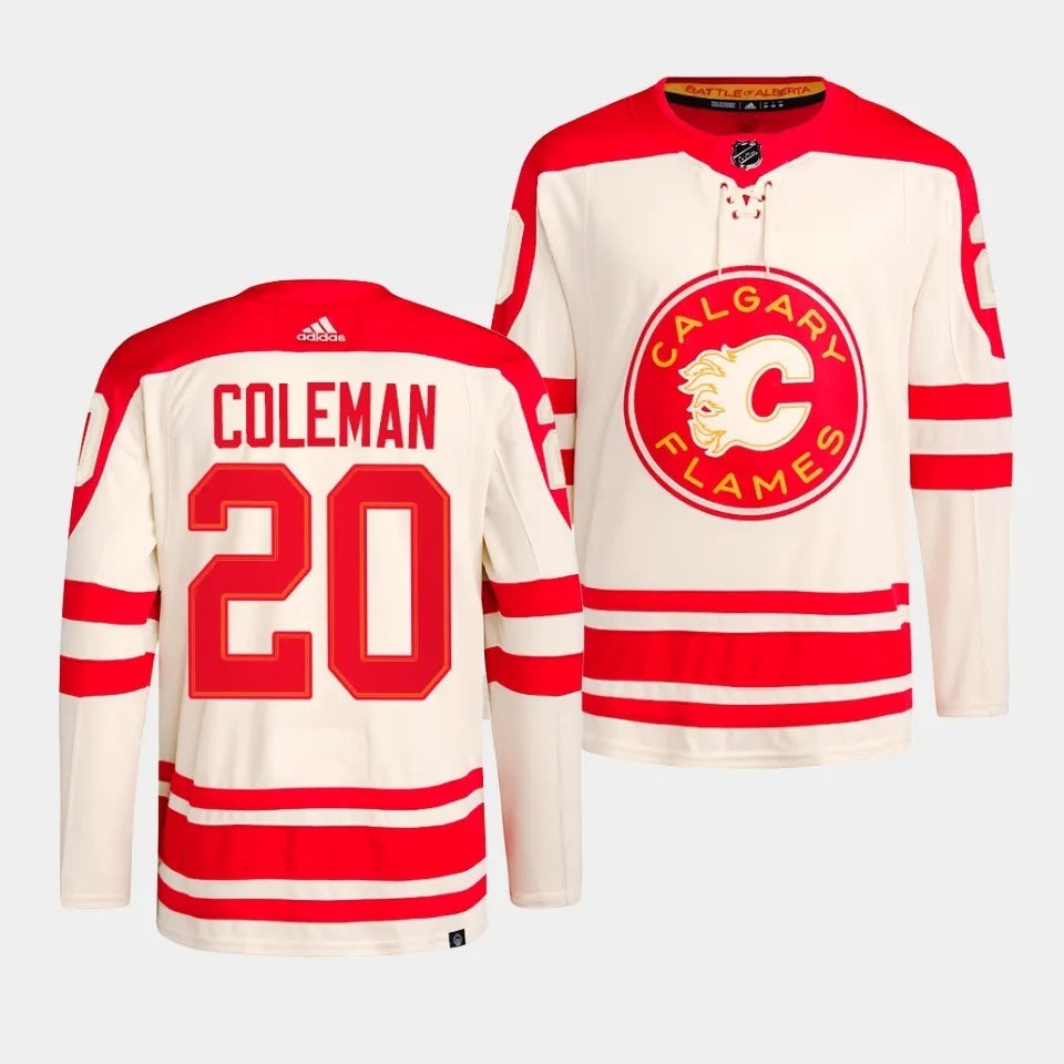 Calgary Flames #20 Blake Coleman 2023 NHL Heritage Classic Cream Authentic Jersey