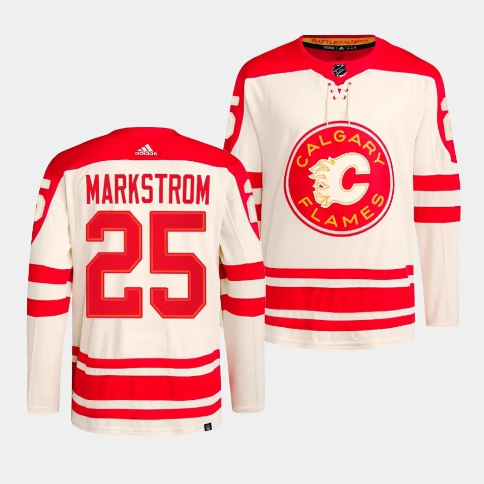 Calgary Flames #25 Jacob Markstrom 2023 NHL Heritage Classic Cream Authentic Jersey