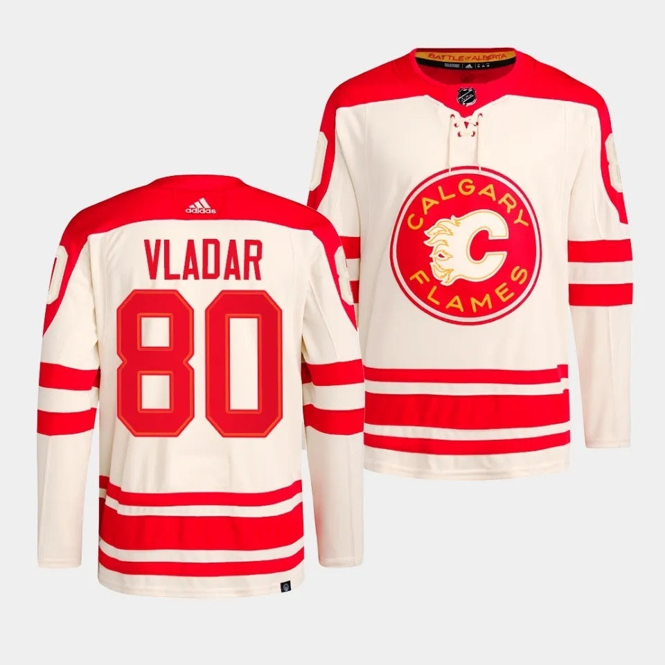 Calgary Flames #80 Daniel Vladar 2023 NHL Heritage Classic Cream Authentic Jersey