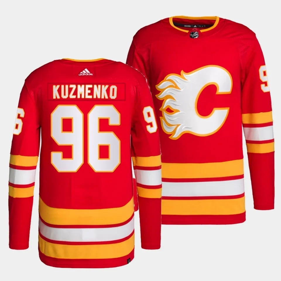 Calgary Flames #96 Andrei Kuzmenko Home Red