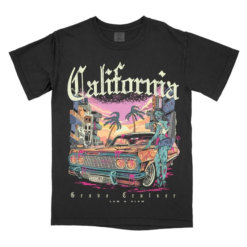 Cali' Lowrider - Comfort Colors Graphic Tee Menswear Hoodie, Sweatshirt | WearSparks.com