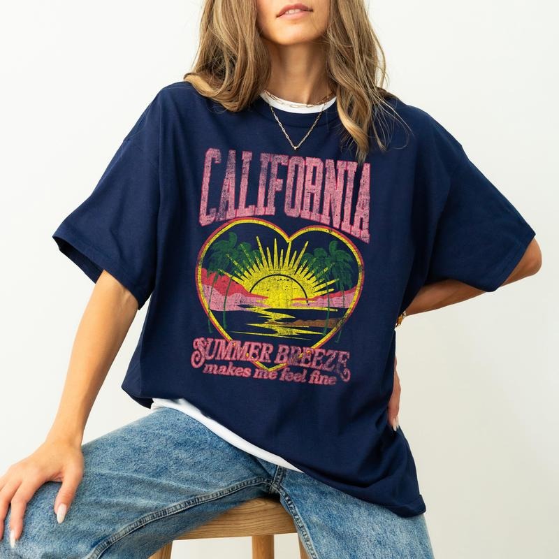 California Summer Breeze, Love, Beach Vibes, Sunset, Hot Girl Summer, Fun In The Sun, Tshirt, Women's Comfort Color Tee,...