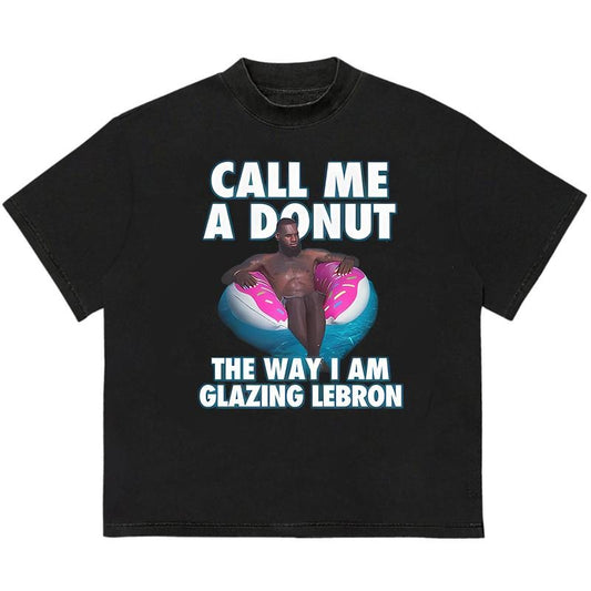 Call Me A Donut The Way I Am Glazing Lebroon T-Shirt Vintage 90s Graphic Tee Hoodie, Sweatshirt | WearSparks.com