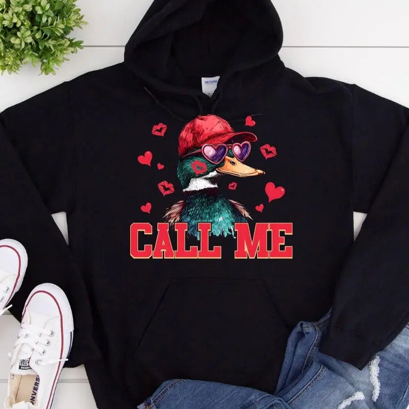Call Me Valentine Sweatshirt, Boys Valentine Sweatshirt, Valentines Ducks Hunting Shirt, Valentines Funny Sweatshirt,...