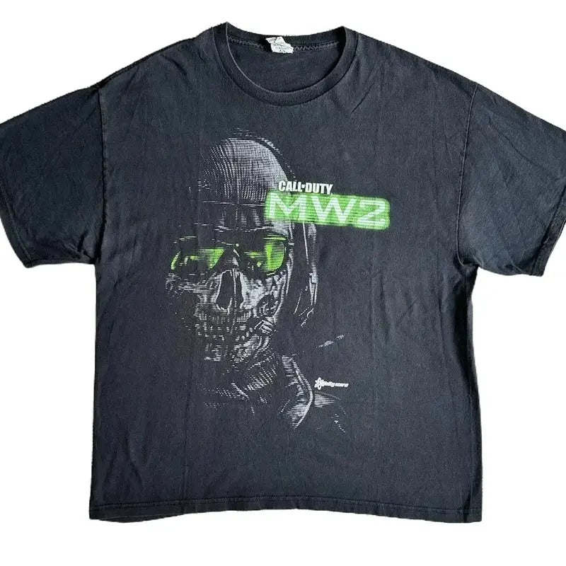 Call Of Duty MW2 Modern warfare 2 Mens Size XL Black T Shirt Short Sleeve Delta Cotton Menswear Top Decoration Hoodie,...