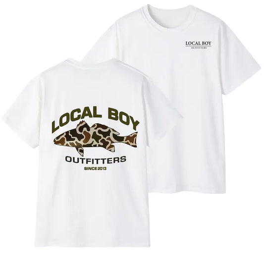 Camo Fish T-Shirt with 'Since 2013' Statement for Hunting and Fishing Fans - Menswear, T-Shirt Trendy Hoodie, Sweatshirt