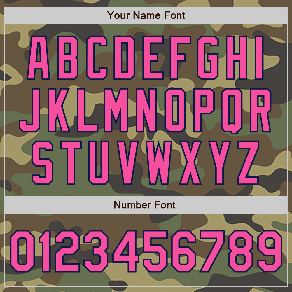 Custom Camo Pink-Navy Authentic Salute To Service Baseball Jersey
