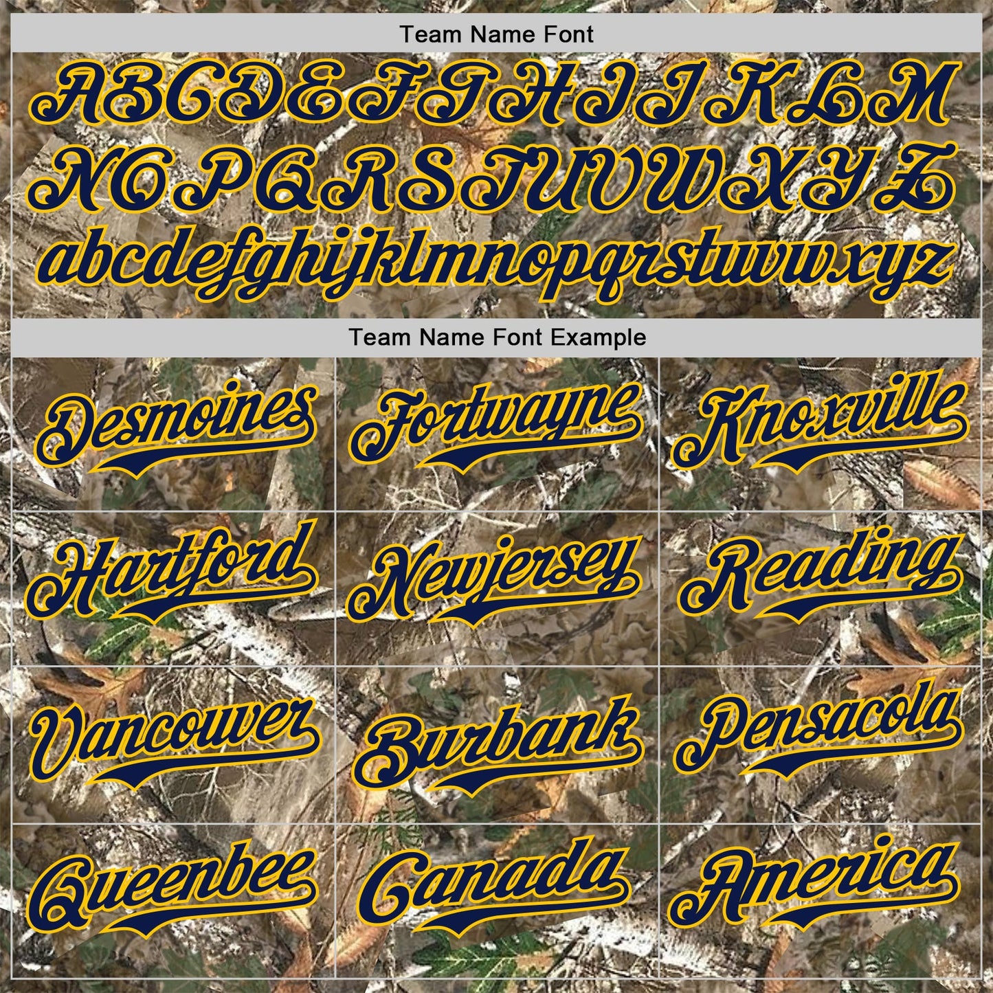 Custom Camo Navy-Yellow Woodland Forest Camouflage Authentic Salute To Service Baseball Jersey