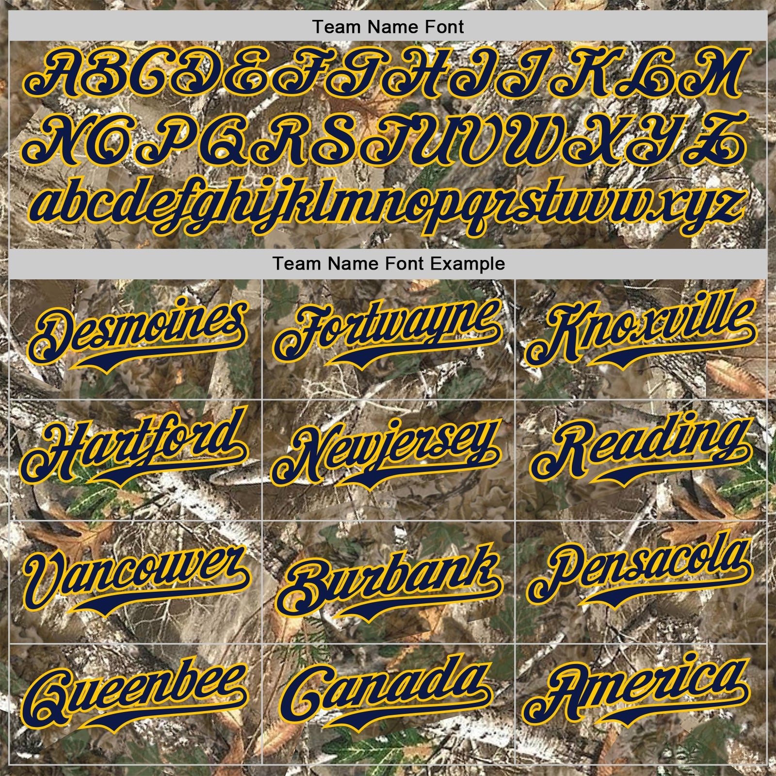 Custom Camo Navy-Yellow Woodland Forest Camouflage Authentic Salute To Service Baseball Jersey