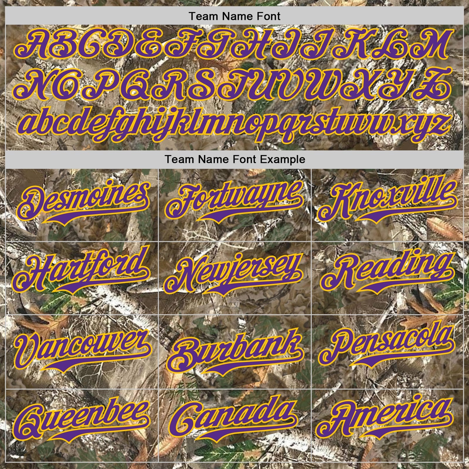 Custom Camo Purple-Yellow Woodland Forest Camouflage Authentic Salute To Service Baseball Jersey