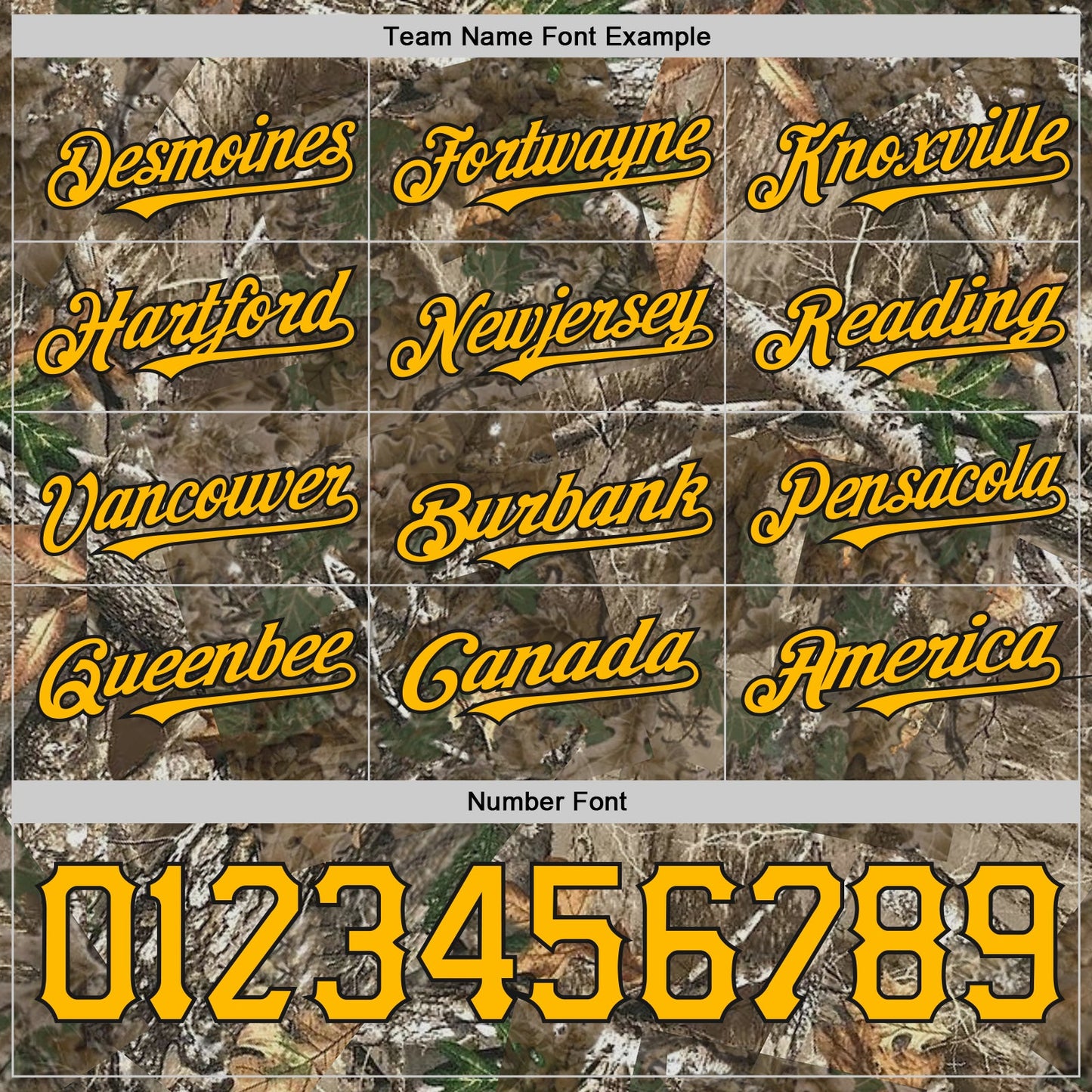 Custom Camo Gold-Black Woodland Forest Camouflage Authentic Salute To Service Baseball Jersey