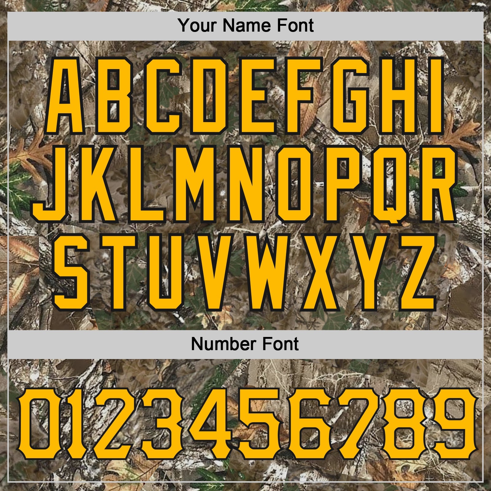 Custom Camo Gold-Black Woodland Forest Camouflage Authentic Salute To Service Baseball Jersey