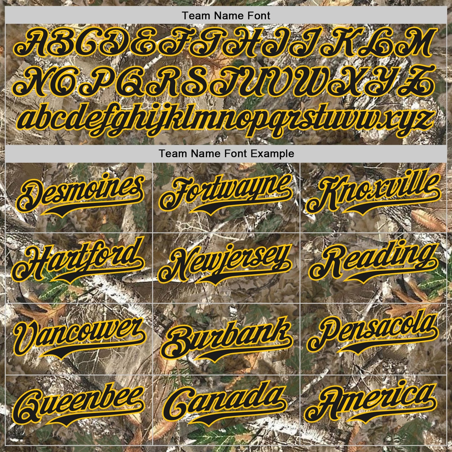 Custom Camo Black-Yellow Woodland Forest Camouflage Authentic Salute To Service Baseball Jersey