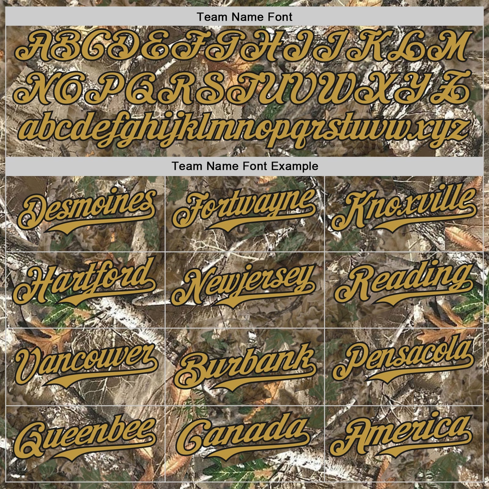 Custom Camo Old Gold-Black Woodland Forest Camouflage Authentic Salute To Service Baseball Jersey