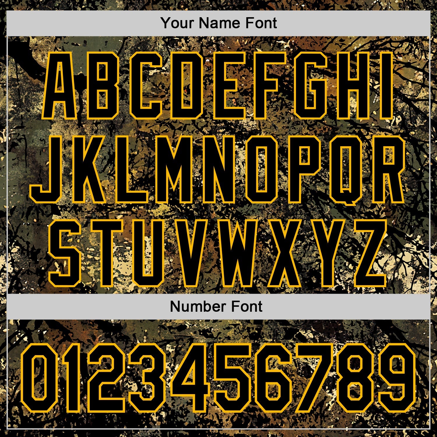 Custom Camo Black-Gold Woodland Forest Tactical Camouflage Outdoor Leaf Authentic Baseball Jersey
