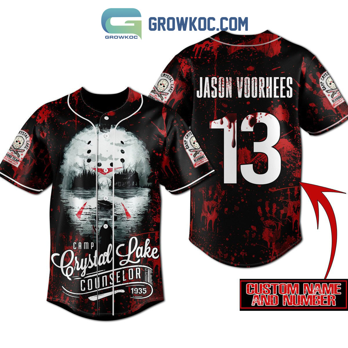 Camp Crystal Lake Counselor Personalized Baseball Jersey