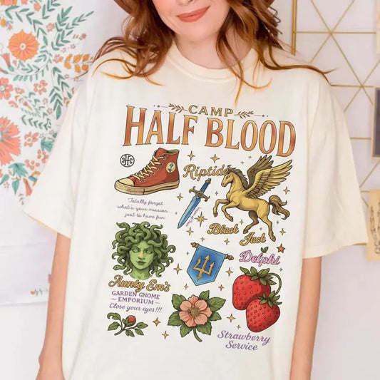 Camp Half Blood Camping Shirt, Lotus Hotel Black Jack Shirt, Heroes of Olympus Shirt, Book Lover Gift, Bookish Shirt...