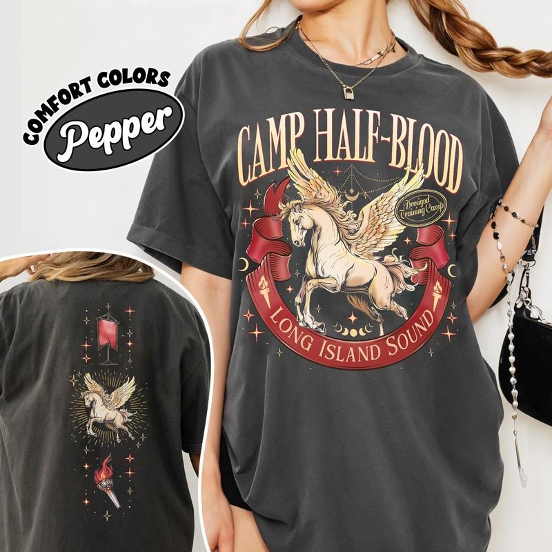 Camp Half Blood Comfort Colors Shirt, Pegasus Two-sided T Shirt,  Half Blood Chronicles Branches Tee, Gift For Book Lover...