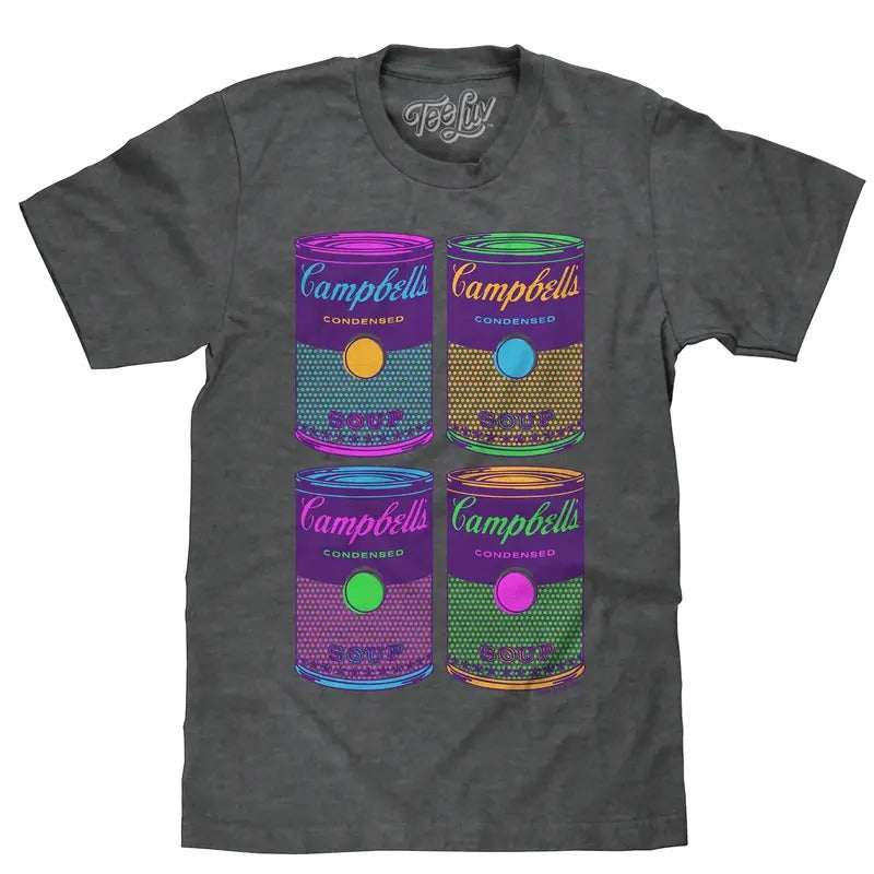 Campbell's Soup Can Pop Art T-Shirt - Charcoal Gray Hoodie, Sweatshirt | WearSparks.com
