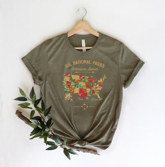 Camping tshirt ,Camping t shirt, Road Trip Tshirt, RV life, Ethical Clothing, Hiking gift, Adventure Camping tshirt...