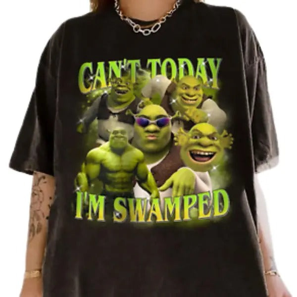 Can't Today I'm Swamped Shirt, S.h.rek Funny Trending Shirt, Funny Sh.rek Trending Tee Face Meme TShirt Hoodie, Sweatshirt