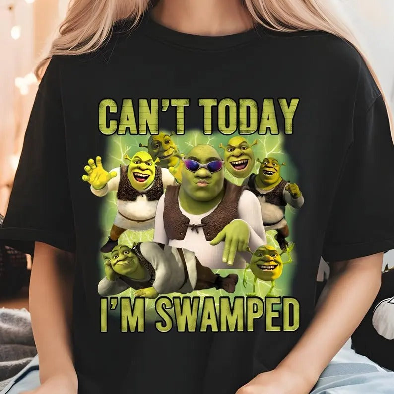 Can't Today I'm Swamped Shirt, Shrek Funny Trending Shirt, Gift For Fan T-Shirt, Unisex Cotton For Men Women Hoodie,...