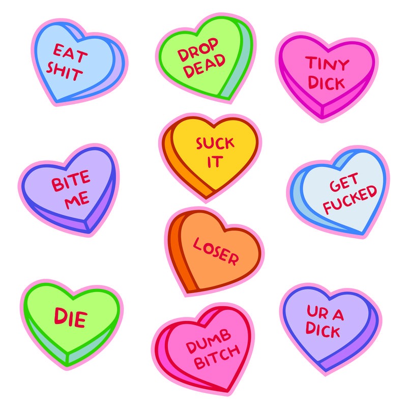 Candy Hearts Sticker Extra Large Stickers for Adults Funny Adhesives with Memes Love  Funny Sarcastic  Multi T-Shirts,...