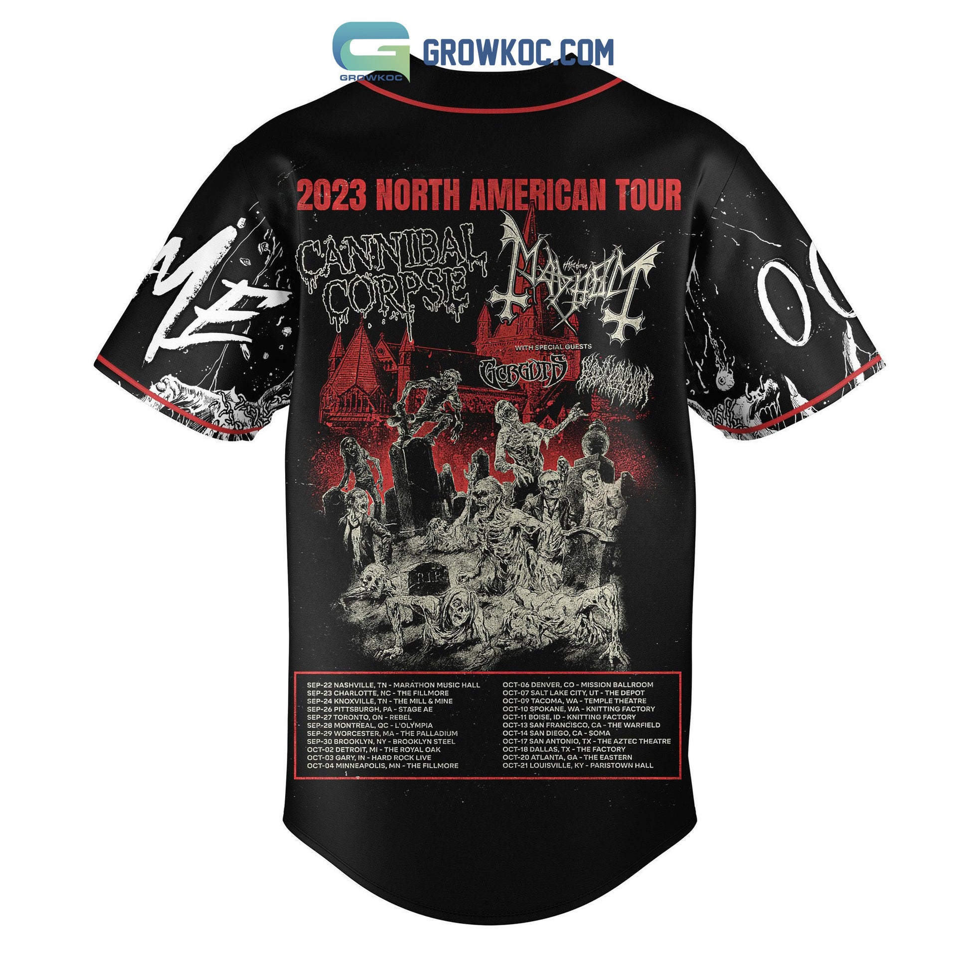 Cannibal Corpse 2023 North American Tour Personalized Baseball Jersey