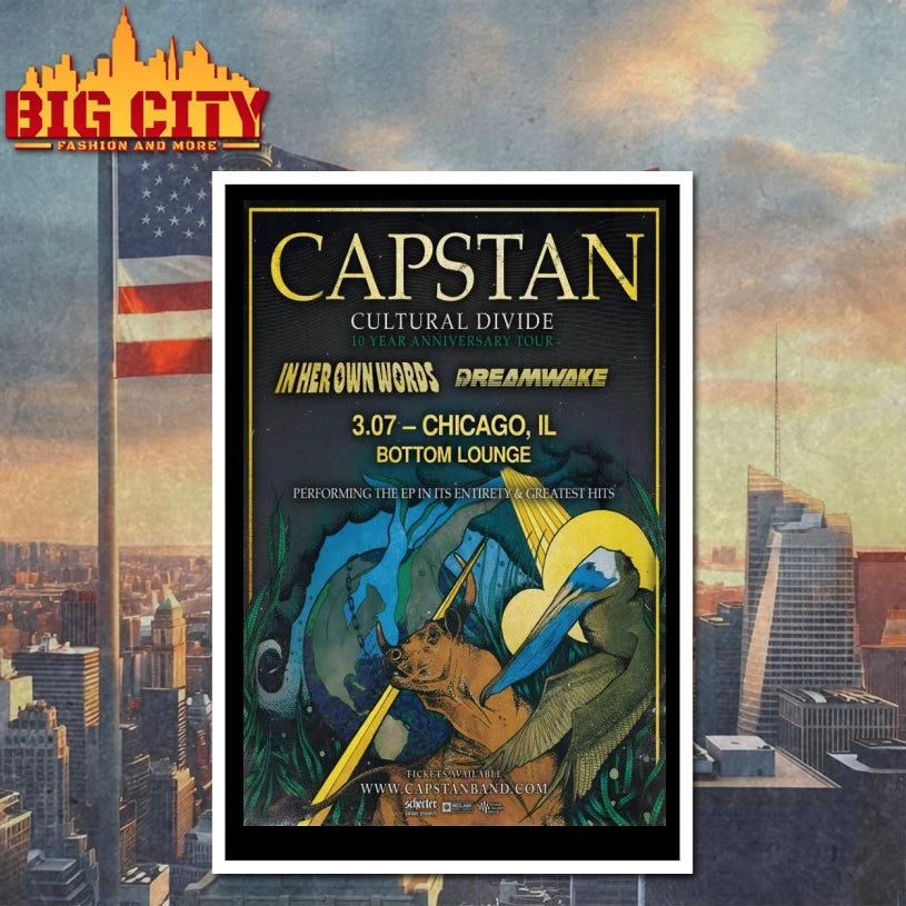 Capstan Mar 7 2026 Bottom Lounge Chicago IL Poster shirt