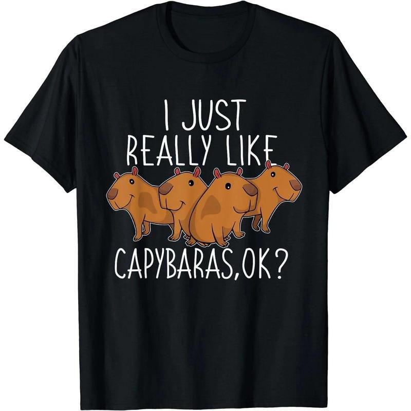 Capybara Lover Kids Women Cute Capybara T-Shirt Black Tee Hoodie, Sweatshirt | WearSparks.com