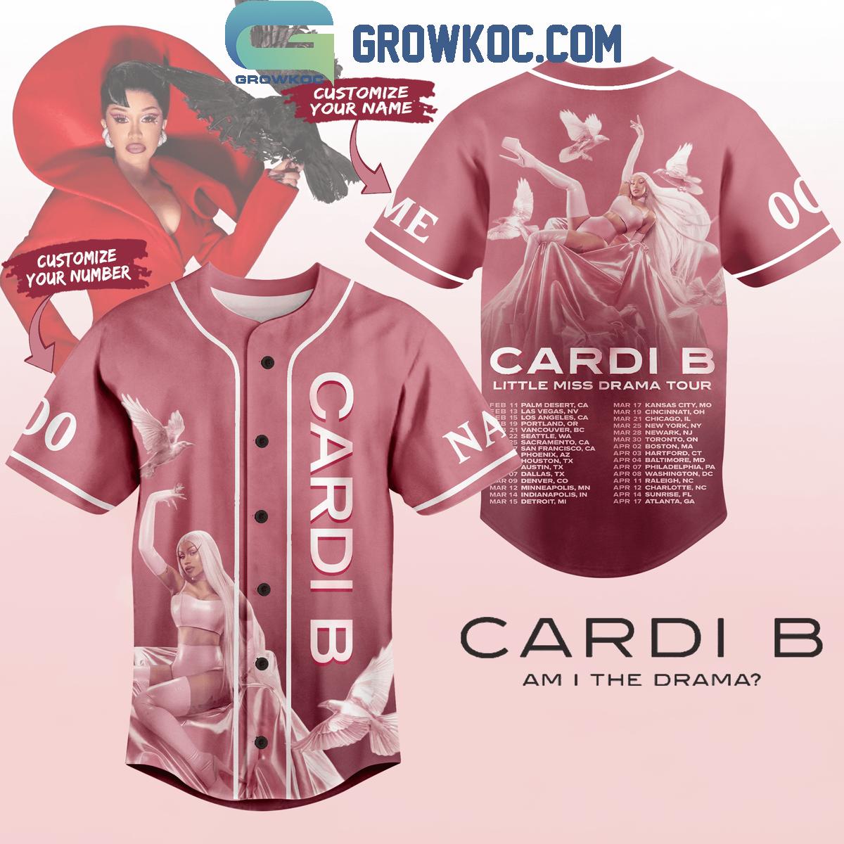 Cardi B Little Miss Drama Tour 2025 Personalized Baseball Jersey