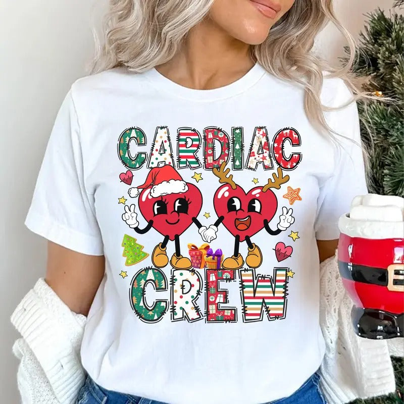 Cardiac Crew Christmas T-shirt, Cardiac Nurse Shirt, Matching Christmas Tee, Nurse Gift, Cardiology Shirt, Christmas...