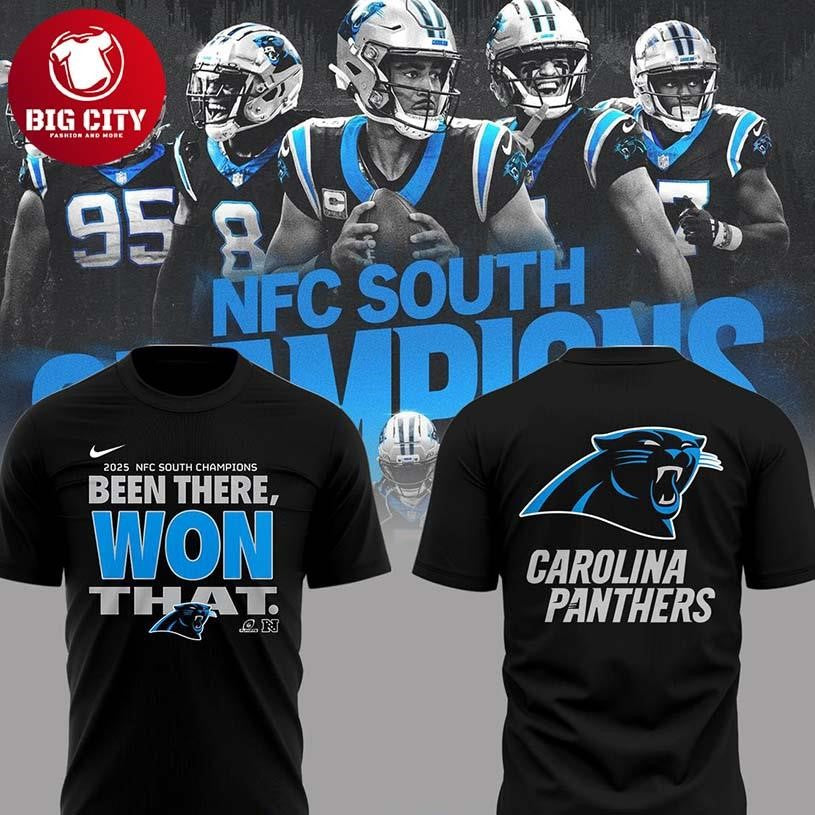 Carolina Panthers 2025 NFC South Champions Two Sided Shirt
